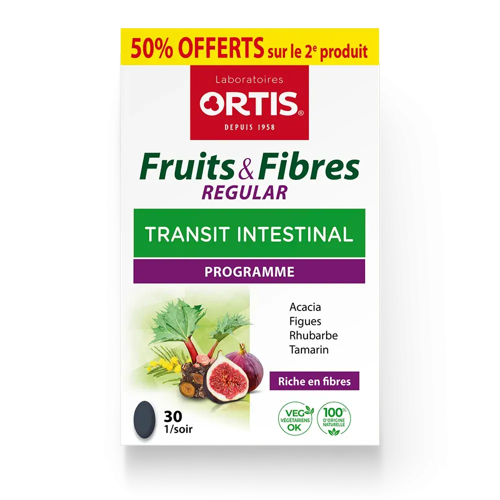 Duo Fruits&Fibres Regular 50% offerts (2x30 comprimés)